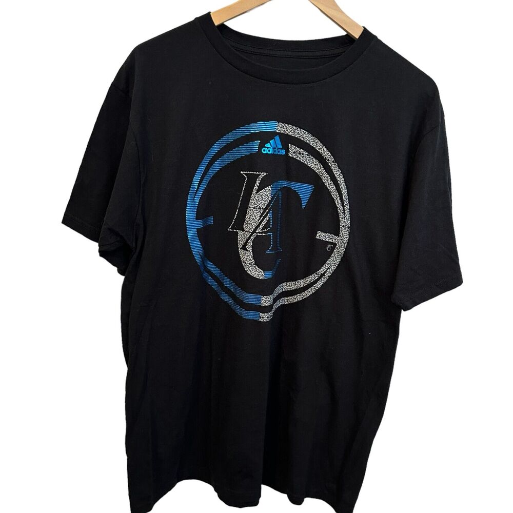 Los Angeles LA Clippers Adidas The Go To Tee Graphic Shirt Black Shinny Sz Large